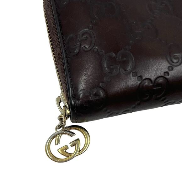 Gucci Vintage Leather Interlocking GG Logo Guccissima Long Zip Around Wallet - Picture 3 of 16